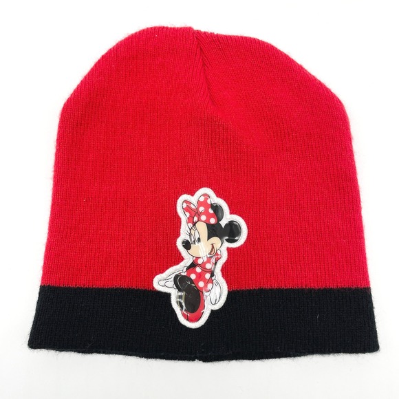 Disney Beanie One Size Minnie Mouse Knit Hat Retro Cartoon Street Cozy Winter - Picture 1 of 9